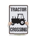 thumbnail image 3 of Vintage Style Tractor Crossing Farm 18 Inch x 24 Inch Novelty Aluminum Metal Sign Slow Roll Green Steel Weatherproof Perfect for Barn Roads Fields Driveways Fun Gift for Farmers, 3 of 6