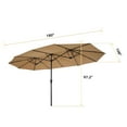 thumbnail image 7 of 15x9ft Large Heavy-Duty Rectangular Outdoor Twin Patio Market Umbrella ,Easy Crank Lift (Taupe), 7 of 7
