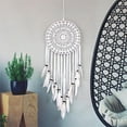 thumbnail image 5 of Dream Catcher Handmade White Feather Wall Hanging Home Car Decoration Room Decoration Gifts  31.5 in DEWEL, 5 of 7
