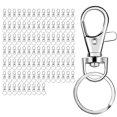 thumbnail image 3 of Juego De Cierre De Pinza De Langosta, Rodamiento De Carga, Gancho De Presión Giratorio, Manualidades Diy, Llavero De Metal, Gancho A Prueba De Herrumbre 50 Uds. De Ganchos + 50 Uds. De Anillos Cateissary HA021475-00, 3 of 6
