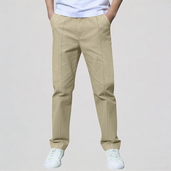 REDARER Boys Slim Fit Chino Pants Contrast Stitching Elastic Ankle Comfortable Casual Trousers for Kids Outdoor Playwear,6-7 Years