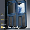 thumbnail image 5 of Nalacover Samsung Galaxy Z Flip 5 Case, Heavy Duty 3 in 1 Rugged Shockproof Rugged Silicone Hybrid Hard PC Soft TPU Bumper with Kickstand Camera Raised Drop Girls Women Boy Men Covers, Navyblue, 5 of 9