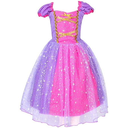 Sophia Princess Dress Costume for Little Girl Baby Shining Birthday Party Dress up for 2-6 Years Old