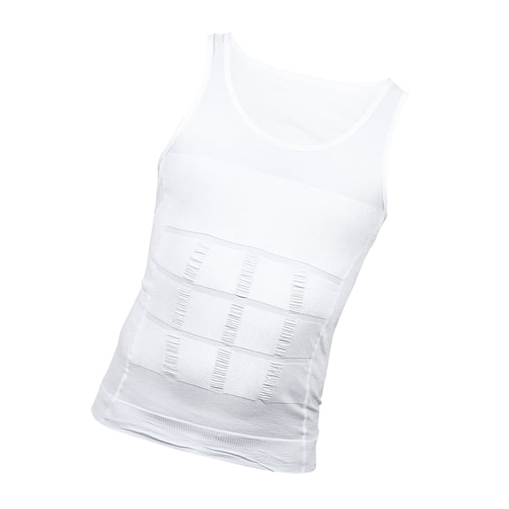 Vocoste Men Body Slimming Tummy Shaper Control Underwear Stretch Shapewear Waist Girdle Shirt Nylon XXXL White