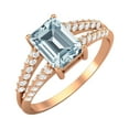 thumbnail image 2 of 7X5MM Blue Topaz 925 Sterling Silver Rose Plated Solitaire Women Valentines Day Gifts Ring, 2 of 7