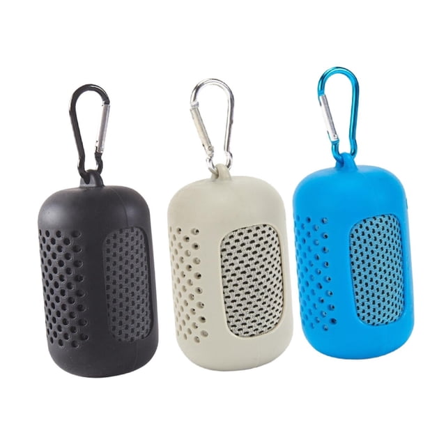 3 toallas deportivas refrescantes con estuche, portátiles, de secado rápido, para correr, entrenar, gimnasio, hielo Gris Negro Azul Cielo