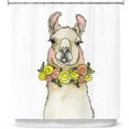 thumbnail image 1 of Shower Curtains 70" x 73" from DiaNoche Designs by Marley Ungaro - Toothy Llama White, 1 of 1