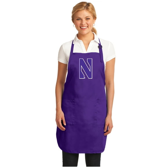Deluxe Northwestern University Apron - AMERICAN MADE Northwestern Apron for Men or Women Grilling Barbecue Kitchen or Tailgating