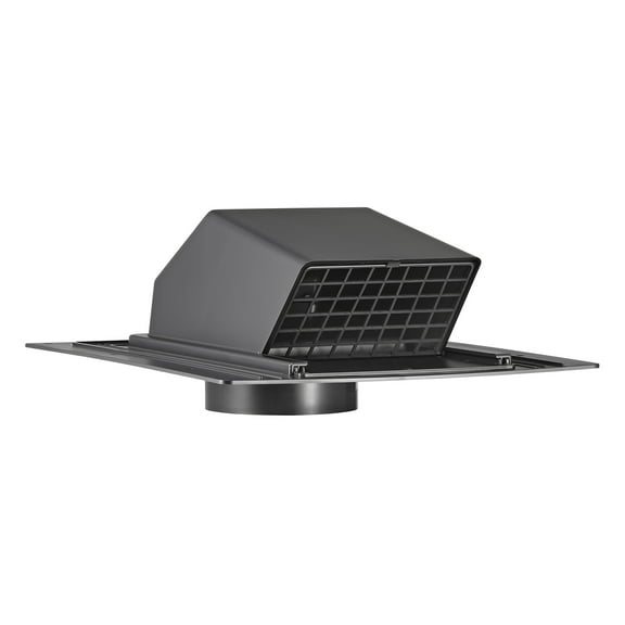 Lambro 4-In. ABS Plastic Roof Exhaust Vent with Damper and Removable Screen, Black, 3540, 3540