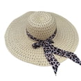 thumbnail image 2 of Womens Wide Brim Straw Hat AURORADY Woven Hat Beach Fashion Hat Travel Hat, Light Yellow One Size Sun Hats, 2 of 4