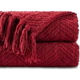 thumbnail image 6 of Battilo Dark Red Throw Blanket for Couch Bed,Knitted Christmas Red Throws for Home Decor,50"x60", 6 of 9