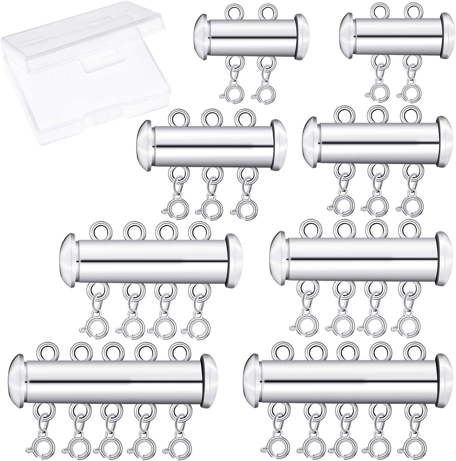 Fermoir Magnétique Multi-brins 10 Couches - Collier Ou Bracelet - Métal Argenté