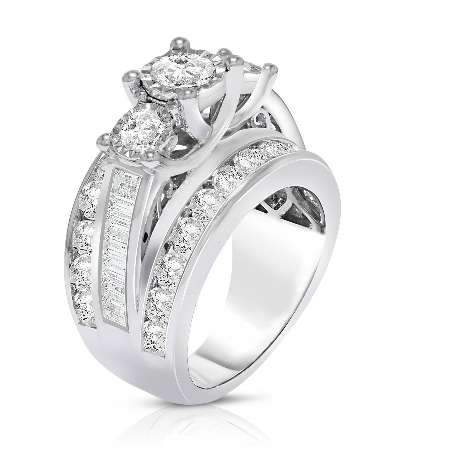 Tariff Ring Promo 1枚 1.95 CT. T.W. Diamond Fashion Ring in 14K White Gold