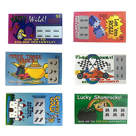 Fake Lottery Tickets-set of 100-Great gag gift from TheGag 6 Designs That Look