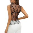 thumbnail image 3 of Tank Tops for Women Sheer Lace Mesh Sleeveless Base Layer Tops, 3 of 6