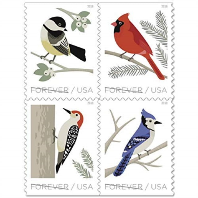 USPS Forever Stamp Sheets Featuring Birds 2 Sheets, Birds in Winter