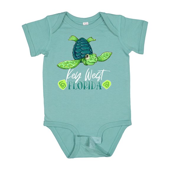 Inktastic Key West, Florida Happy Sea Turtle Boys or Girls Baby Bodysuit