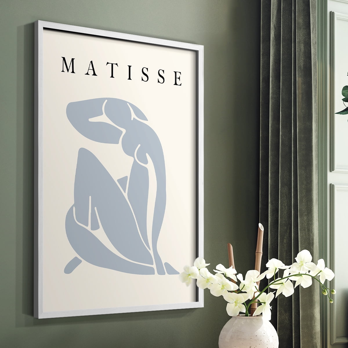 Matisse CCCLXXXII in White Solid Wood 11 x 14 Framed Print