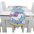 thumbnail image 4 of Coolnut Table Runner 13"x90", Unicorn with Rainbow Clouds Washable Table Cloth Runner for Holiday Home Wedding Table Top Decoration, 4 of 5
