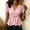 #119-Pink, variant on Womens Short Sleeve Tops Slim Fit V Neck Wrap Belted Peplum Solid Soft Blouse for Summer Daily Gift