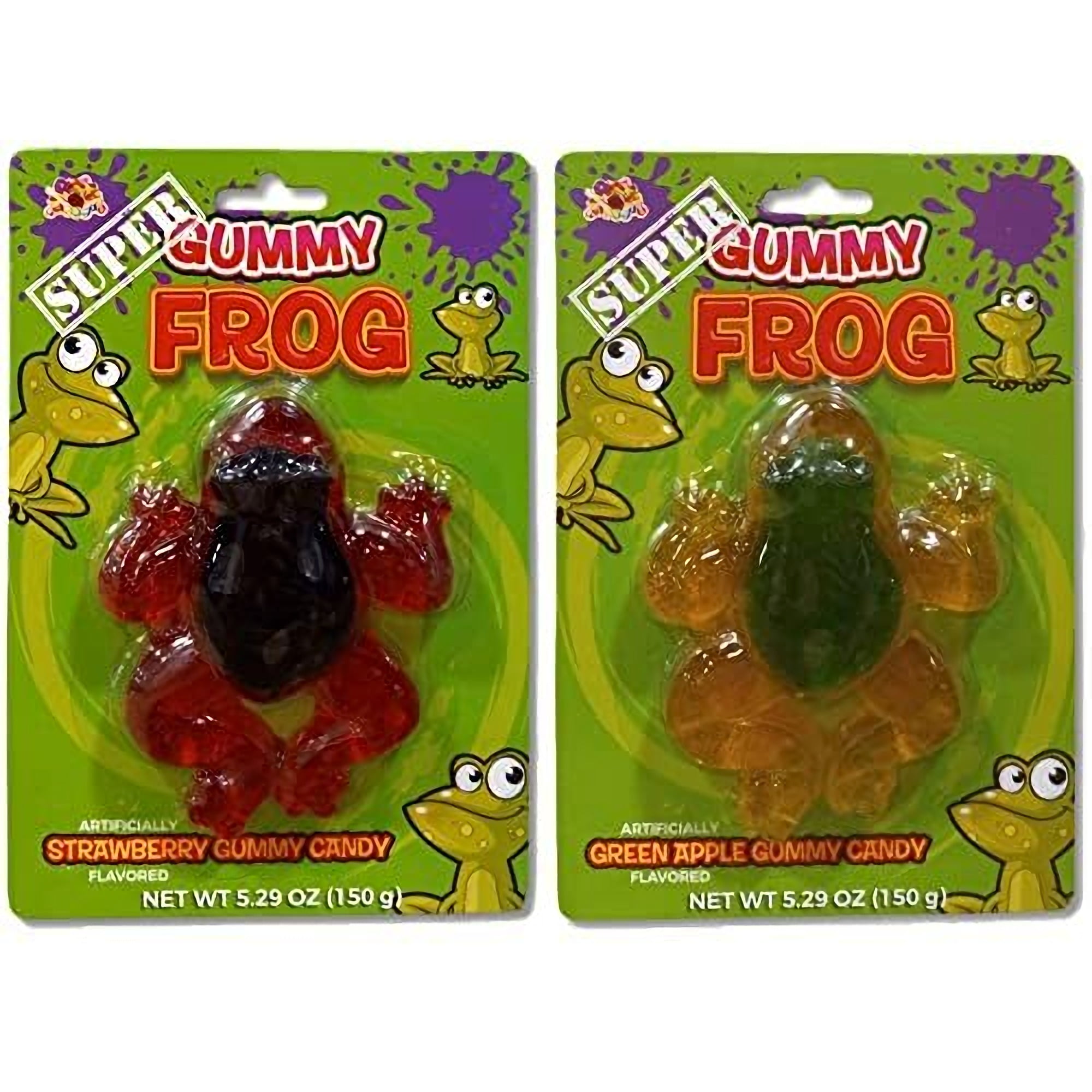 Trbeca Curations | Super Gummy Frog by Alberts | 5.29 Ounce | Green Apple &  Strawberry | Pack of 4 Includes Tribeca Mints