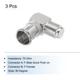 thumbnail image 3 of Adaptador de conector coaxial en ángulo recto Uxcell con empuje rápido F macho a F hembra 75 Ohm impermeable 3 piezas, 3 of 6