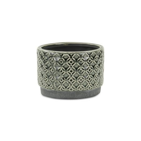 

Cheungs 5781GR-S 6.75 x 6.75 x 5 in. Zajedani Wide Lattice Pot Gray