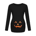 thumbnail image 1 of T-shirt de Maternité d'Halloween pour Femmes, Décontracté, à Manches Longues, Col Rond, Haut d'Allaitement, Imprimé Irrégulier, Blouse à Ourlet Basique, 1 of 6