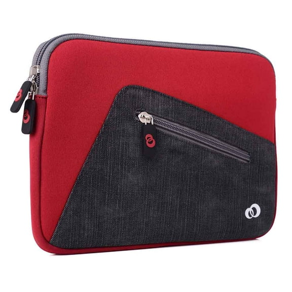 Slim Neoprene Protective Laptop & Tablet Sleeve, Water Resistant Cover Case for Apple iPad Air, Samsung Galaxy, Kindle Fire (9" inch, Red)