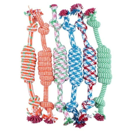 Bone Pet Toy - Puppy Dog Pet Toy Cotton Braided Bone Rope Chew Knot New Random color