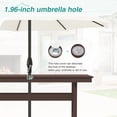 thumbnail image 3 of DYCANPO 66'' Outdoor Dining Table with Umbrella Hole, HDPS Rectangle Patio Table, Dark Brown, 3 of 7