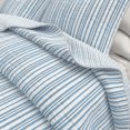 thumbnail image 2 of Striped Quilt Set - Lightweight, Soft, All-Season - 2-Piece Reversible Watercolor Printed Bedding Set (Twin / Twin XL, Blue), 2 of 6