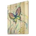 thumbnail image 2 of Designart 'Iridiscent Colorful Butterfly' Traditional Print on Natural Pine Wood, 2 of 5