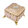 thumbnail image 5 of EHJRE Square Jewelry Box Small Trinket Box High End European Small Metal Decorative Jewelry Box Keepsake Gift Box Case for Necklace Gold White, 5 of 9