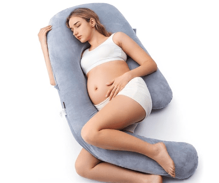 ANHXN Pregnancy Pillow for Sleeping,  Removable Cover - Support for Back, Hip, Belly, Legs for Pregnant Women, Full Body Pillow