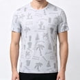thumbnail image 5 of TKKCS Mens Graphic Crew Neck T-Shirt- Breathable Summer Casual Lightweight Daily Wear Tropical Print Short Sleeve Tees White Size S, 5 of 5