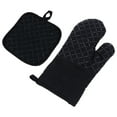 thumbnail image 4 of 1 Set Oven Mitts and Pot Holder Heat Resistant Oven Mittens for Kitchen, 4 of 6