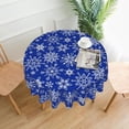thumbnail image 4 of Christmas Tablecloth, Christmas Snowflakes Table Cloth for Party Decoration, Round 60 Inch, Snowman Themed Tablecloths for Dinner Kitchen Party Picnic, 4 of 6