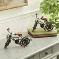 thumbnail image 2 of 12"W, 7"H Black Metal Bike Sculpture with Wood Accents, by DecMode (2 Count), 2 of 9