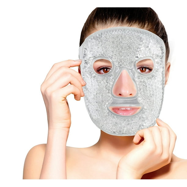 Hot and Cold Therapy Gel Bead Full Facial Mask by FOMI Care Ice Face Mask for Migraine