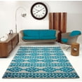 thumbnail image 2 of Ladole Rugs Indoor Creative Simplicity Trellis Elegant Carpet Area Rug in Turquoise-Ivory 4x6 (3'11" x 5'7", 120cm x 170cm), 2 of 3