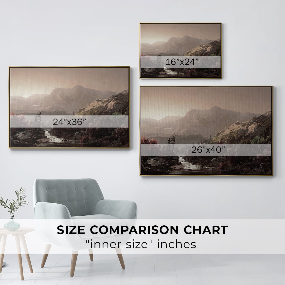 Vintage Landscape-CCCXXI By Wexford Home Framed in Gold Wood Gallery Wrapped Canvas 27 in. x 41 in.