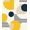Yellow, Pattern 4, variant on ODIKA 8'x10' Machine Washable Non-Slip Area Rug, Modern Geometric Design with Intersecting Cream and Yellow Shapes High Traffic Rug, Yellow, 127792