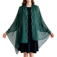 thumbnail image 3 of Lumtrix Women Chiffon Shawls and Wraps for Evening Dress Elegant Soft Sheer Scarf Wedding Bridal Scarf Formal Dress Cover UP Dark Green One Size, 3 of 4