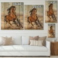 thumbnail image 4 of Designart 'A Brown Horse In The Race' Farmhouse Print on Natural Pine Wood, 4 of 5