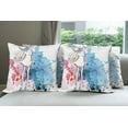 thumbnail image 6 of Ambesonne Fantasy Throw Pillow Cover 4 Pack, Fashion Lady with Hat, 18", Pink and Blue, 6 of 7