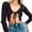 Black, variant on Women 's Sexy Deep V Front Tie Up Crop Top Cardigan Long Sleeve Lace Bolero Shrug Cardigan Tight Shirts