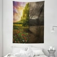thumbnail image 1 of Nature Tapestry, Mother Earth Contrast with Life and Death Theme Dark Forest Fresh Dry Design Print, Wall Hanging for Bedroom Living Room Dorm Decor, 60W X 80L Inches, Multicolor, by Ambesonne, 1 of 2