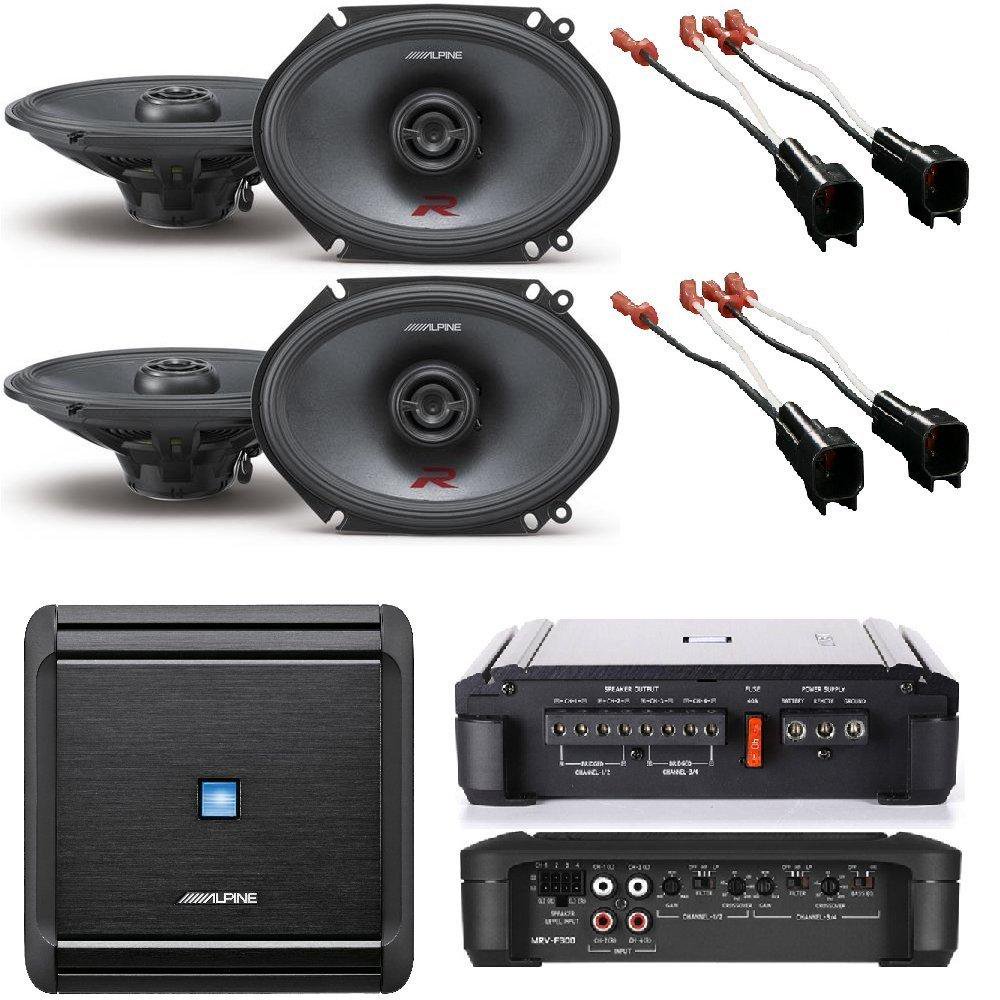 Alpine 4Channel Car Amplifier, 50 Watts RMS x 4 W/ Alpine RS68