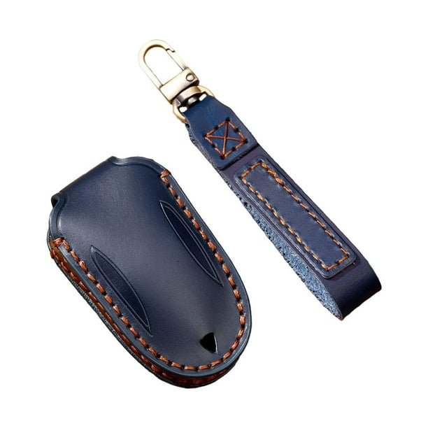 Funda de cuero para llave remota de automóvil con llavero protector remoto apto para Negro B Modelo X